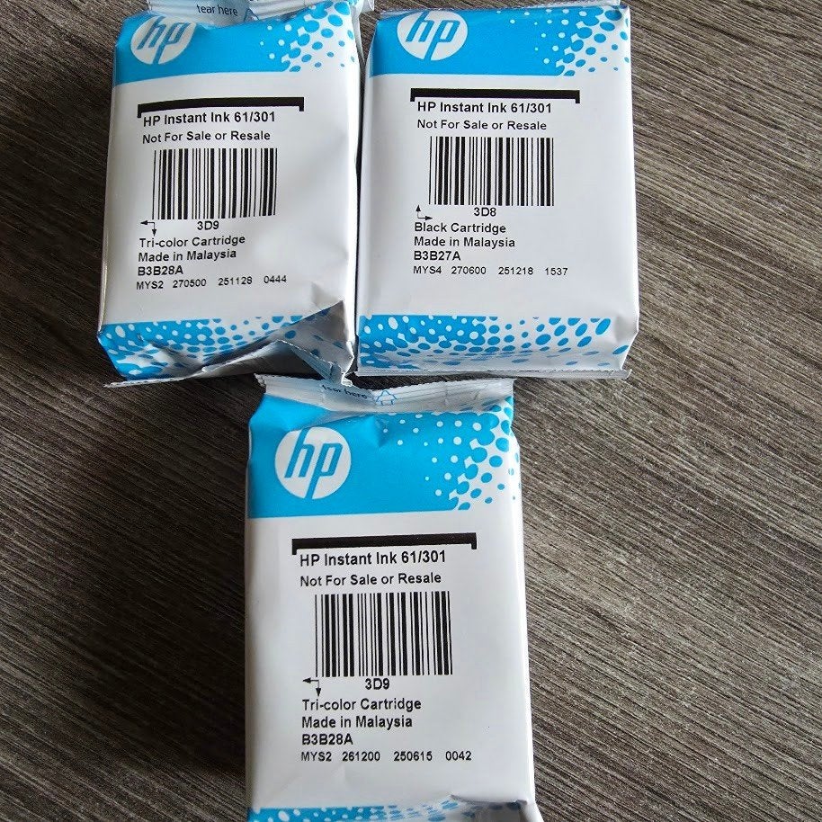 3x HP Instant Ink 61/301 Inktpatronen voor Envy 5530, Computers en Software, Printerbenodigdheden, Ophalen of Verzenden, Nieuw