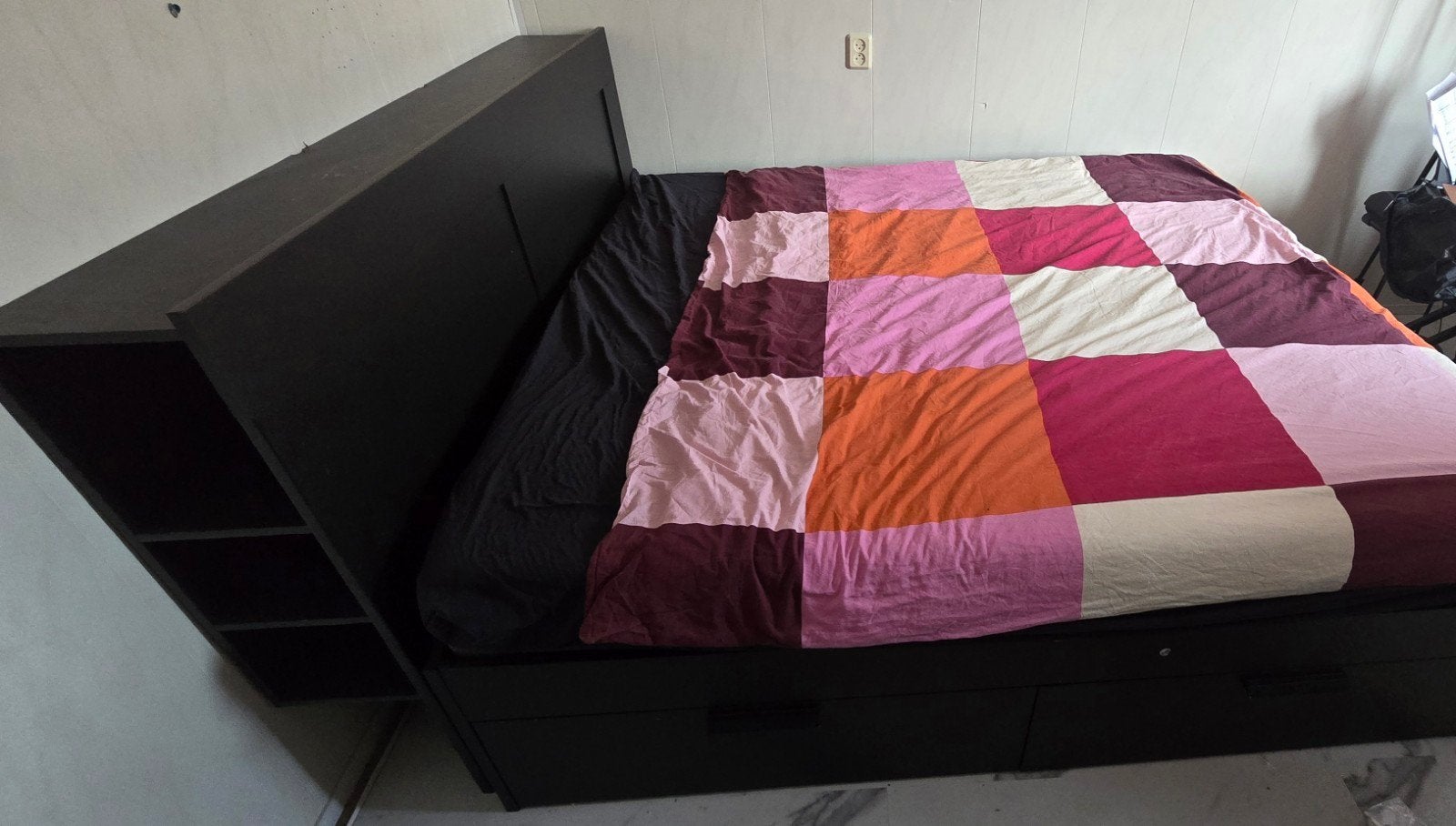 Tweepersoonsbed 180x200 met Emma matras en opbergruimte, Ophalen, Tweepersoons, Zo goed als nieuw, 180 cm