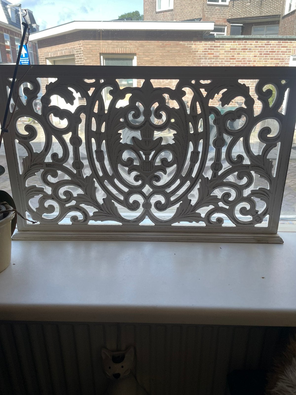 Houten raamscherm “ wit”, Huis en Inrichting, Ophalen, Gebruikt