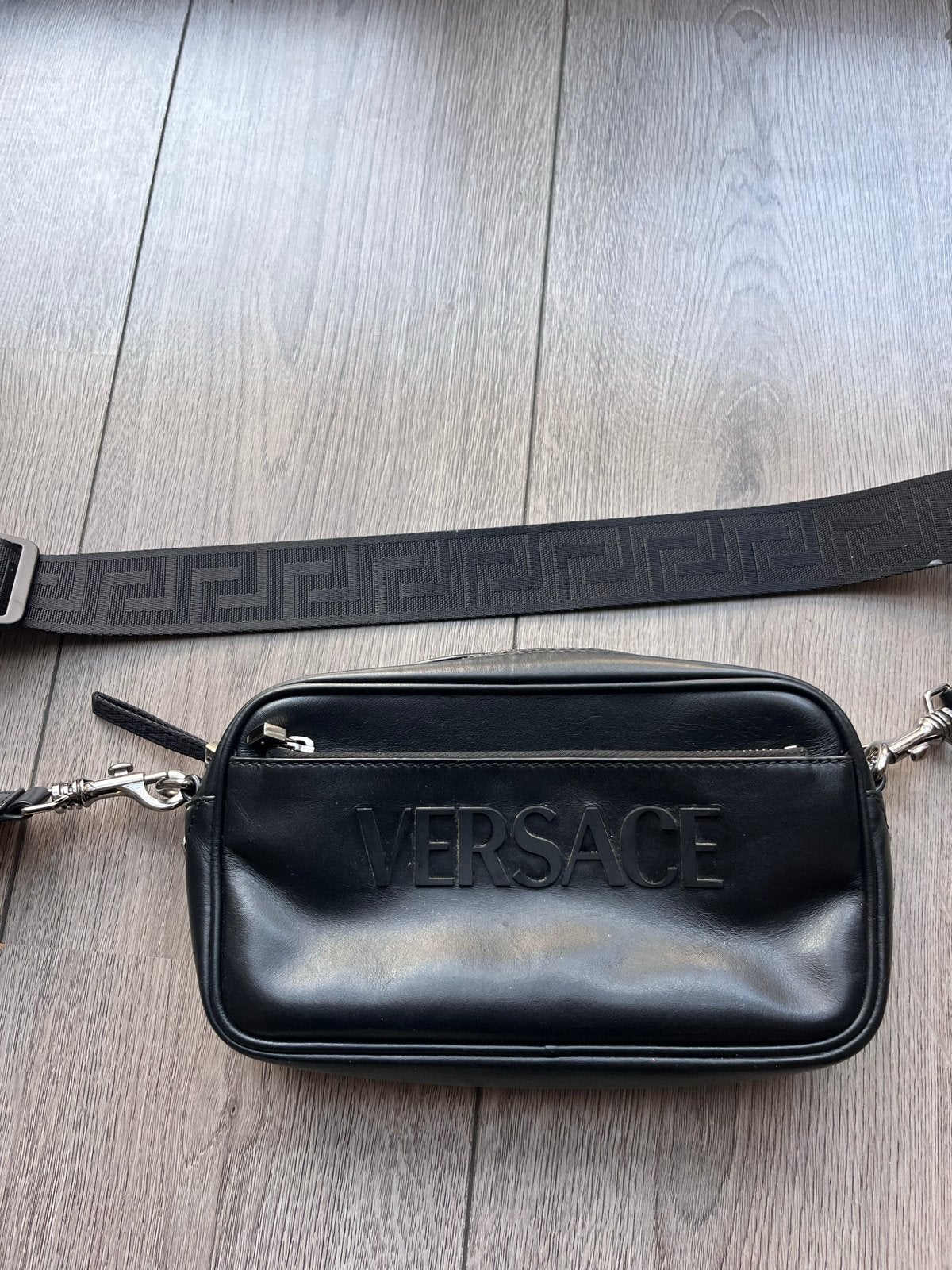 Versace Tas - Zwart Leer, Overige merken, Gebruikt, Zwart, Ophalen of Verzenden