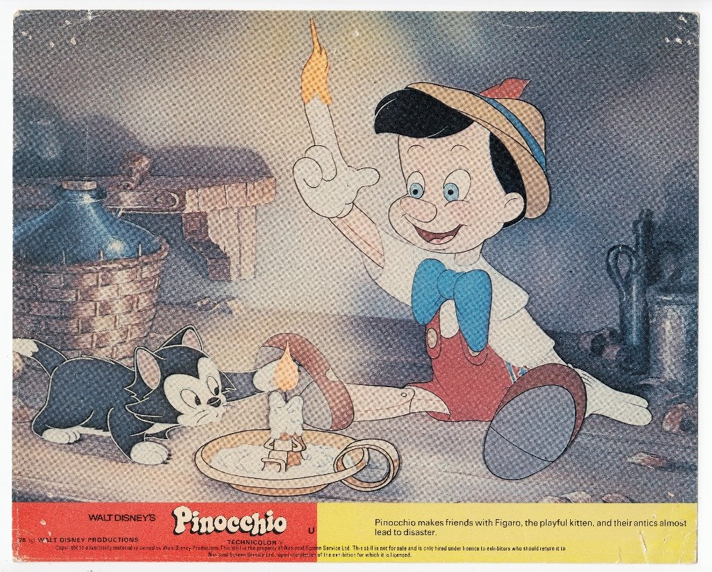 Pinokkio Lobby card Verenigd Konikrijk Figaro, Verzamelen, Overige figuren, Ophalen of Verzenden, Xx, Gebruikt