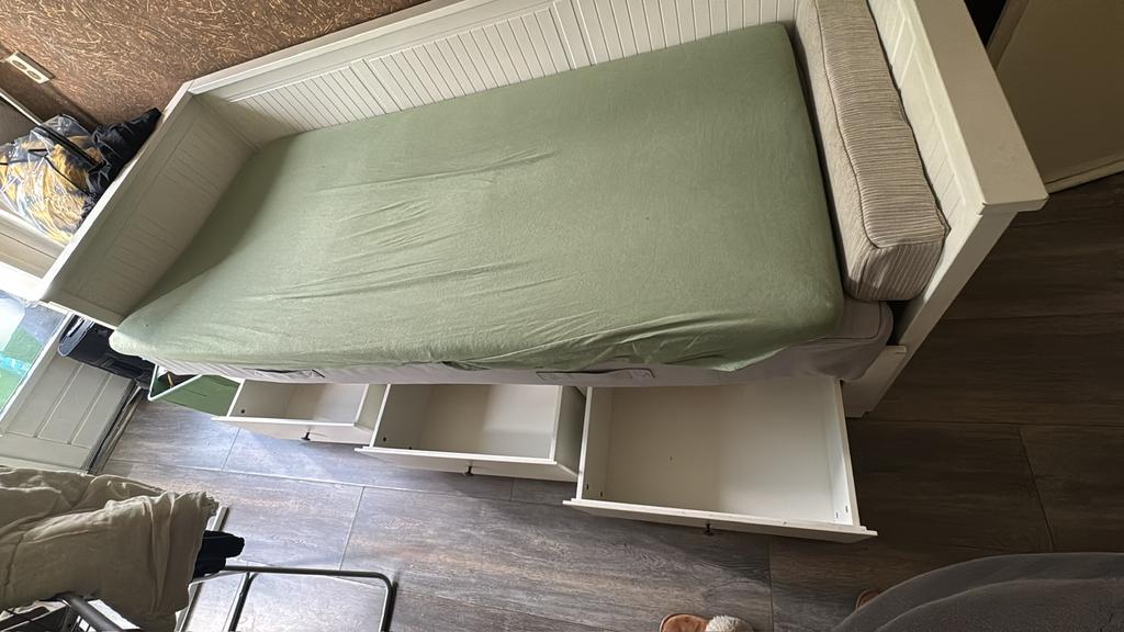 1persoons/Twijfelaar bed, Ophalen, Wit, Overige typen, Zo goed als nieuw