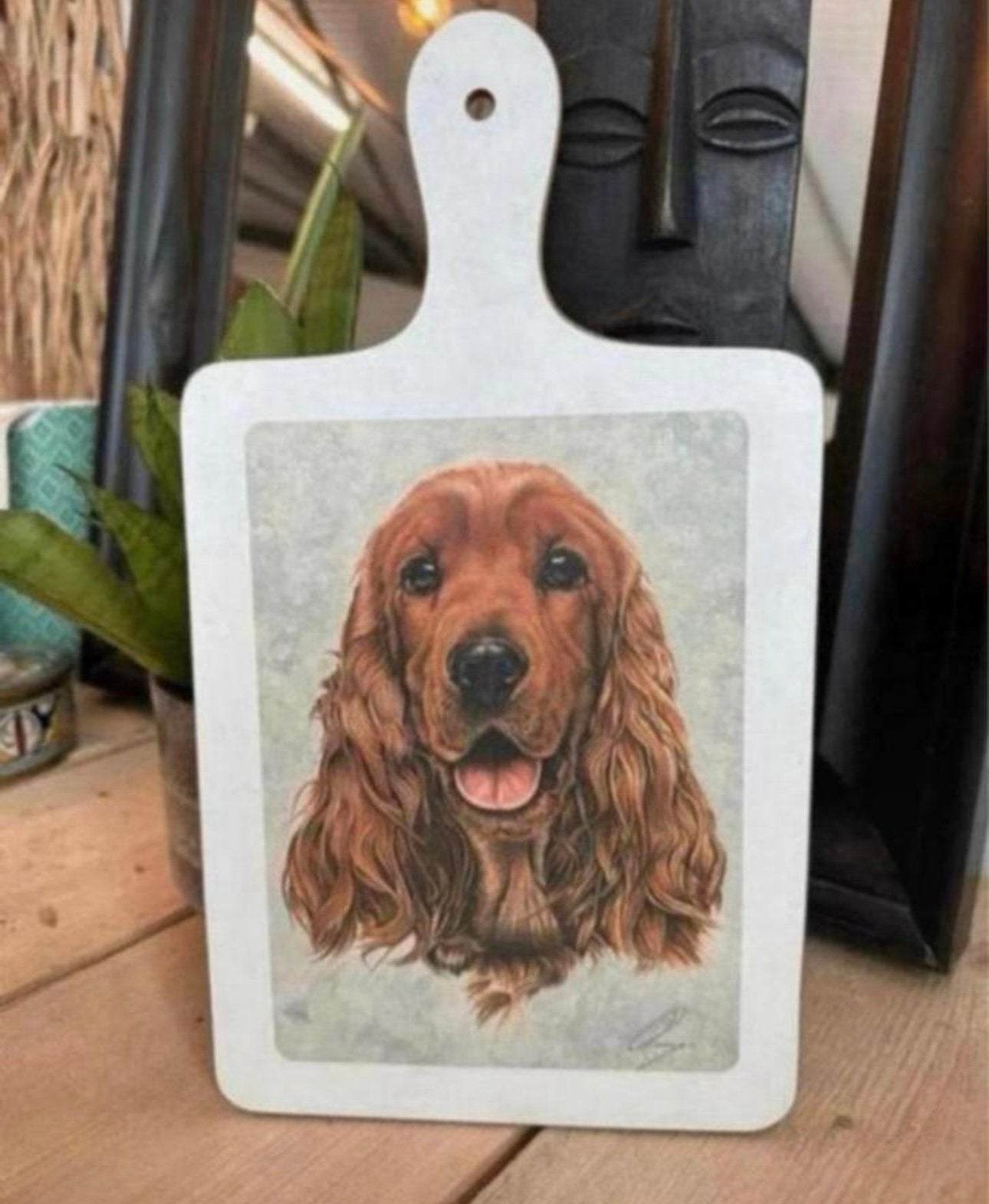Nieuw: grote broodplank met Engelse cockerspaniël afgebeeld, Ophalen of Verzenden