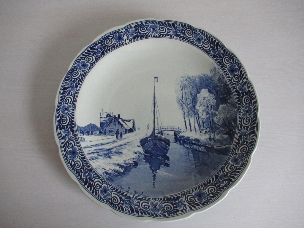 Delfts Blauw wandbord 40 cm, Ophalen of Verzenden