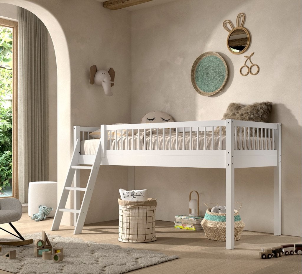 Forrest Beech halfhoogslaper - 90x200 - Wit beuken, Niet ingevuld, Niet ingevuld, Niet ingevuld