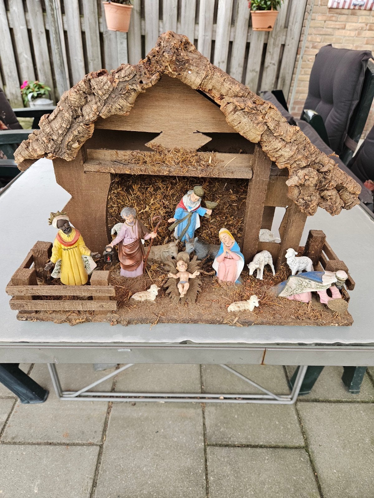 houten kerststal 43×33 cm, Ophalen