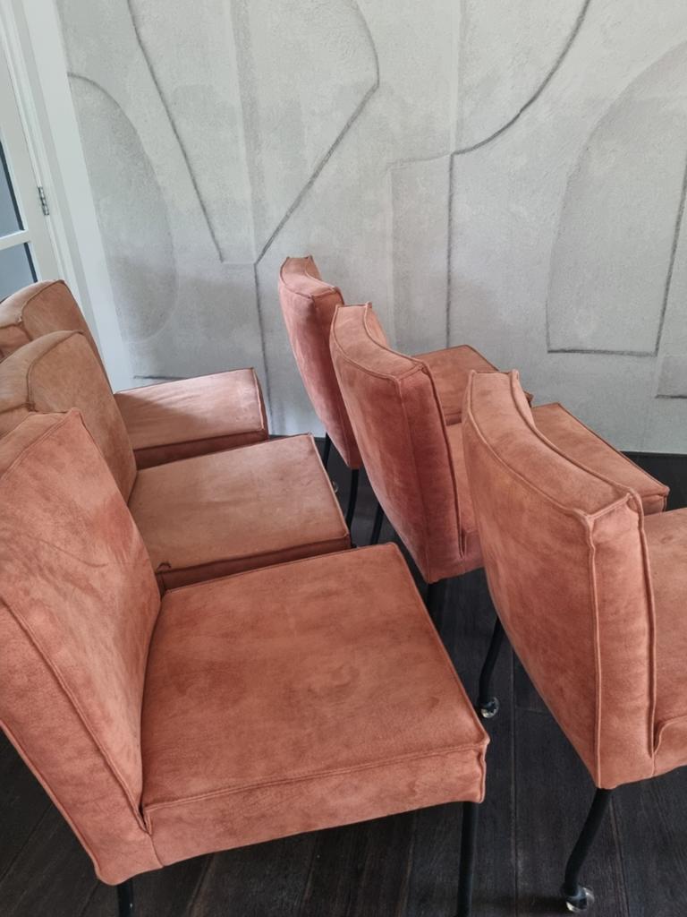 6 Cartel-living stoelen van waterbuffelleer, Huis en Inrichting, Stoelen, Ophalen, Gebruikt, Overige kleuren, Leer