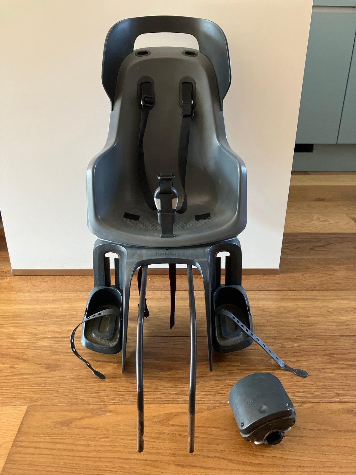 Bobike ‘zwevend’ Fietszitje Achter - Grijs, Ophalen, Achterzitje, 9 t/m 18 kg, Gebruikt