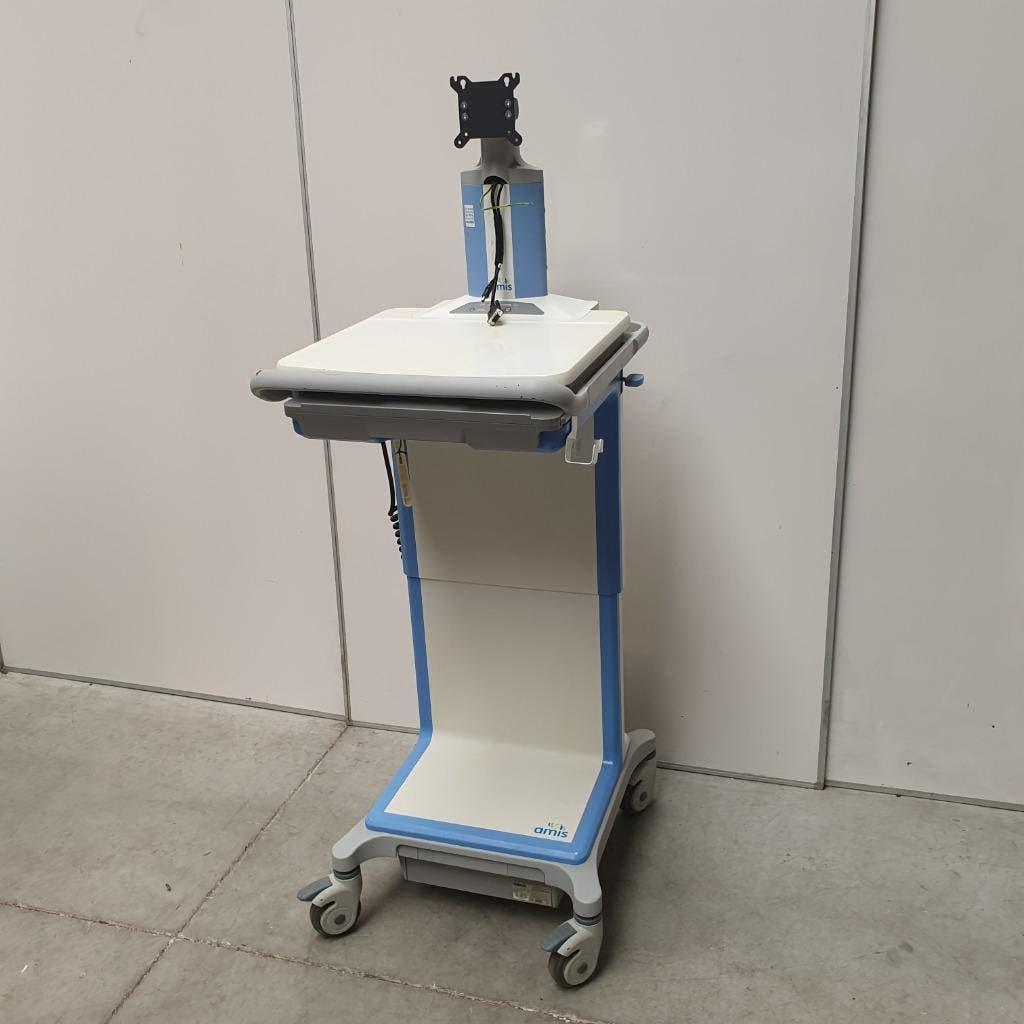 medische verrijdbare bureau werkplek  laptopwagen werktafel, Ophalen, In hoogte verstelbaar, Gebruikt