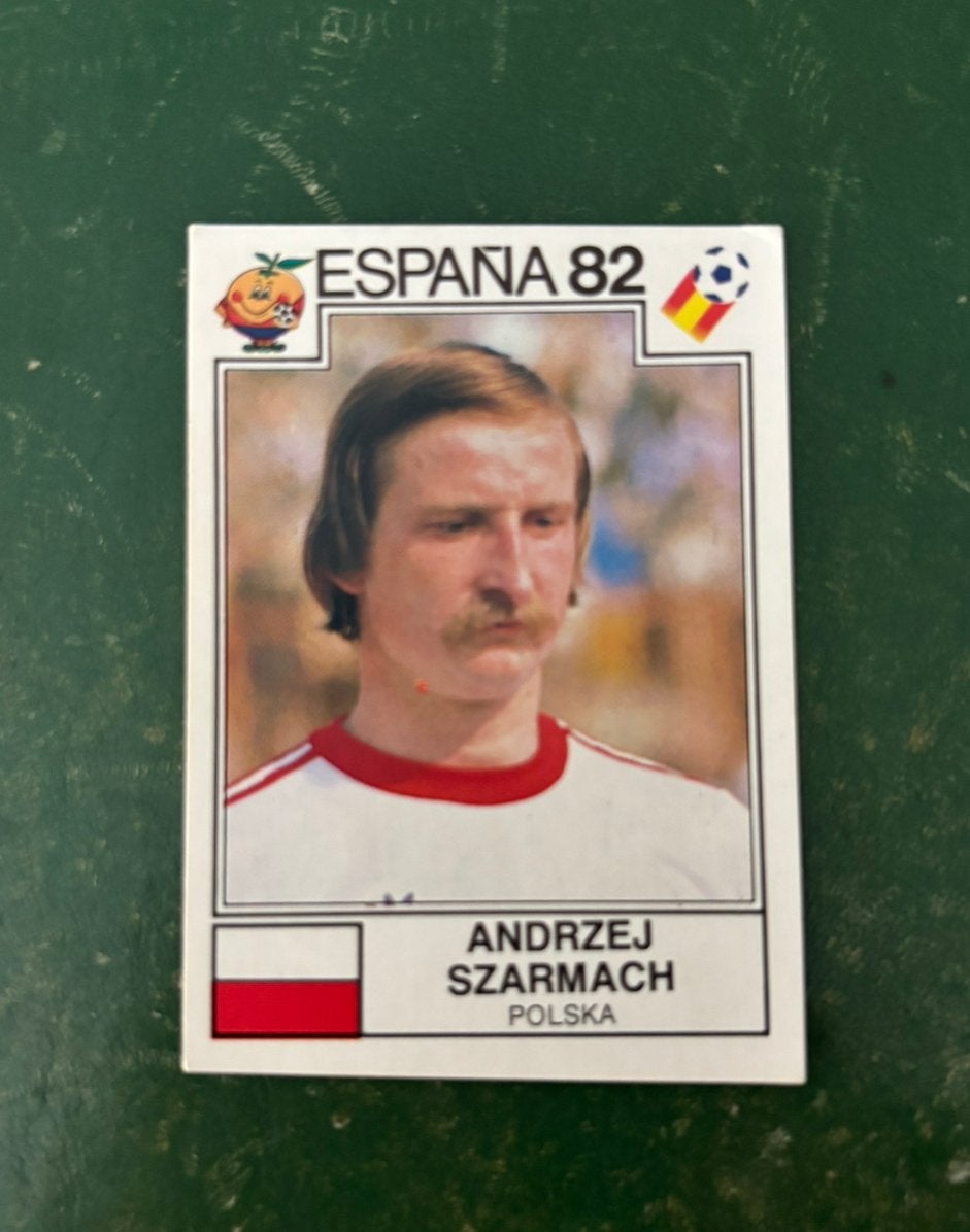 Panini plaatje Andrzej Szarmach Polen WK 1982, Verzamelen, Sportartikelen en Voetbal, Ophalen of Verzenden, Zo goed als nieuw
