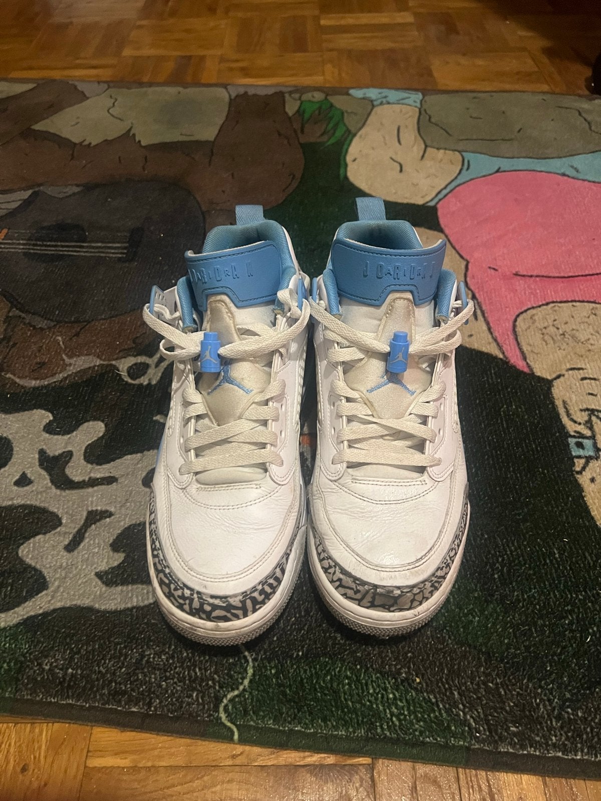 Air Jordan Spizike Wit/Blauw Sneakers size 44, Ophalen, Gedragen, Wit, Sneakers of Gympen