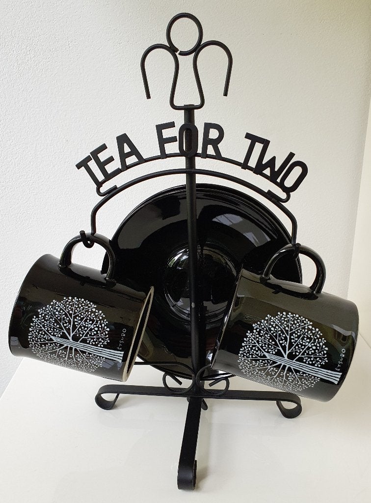 leuk setje kopjes: "tea for two" met afbeelding van Etsuro, Nieuw, Ophalen of Verzenden, Overige stijlen, Kop(pen) en/of Schotel(s)