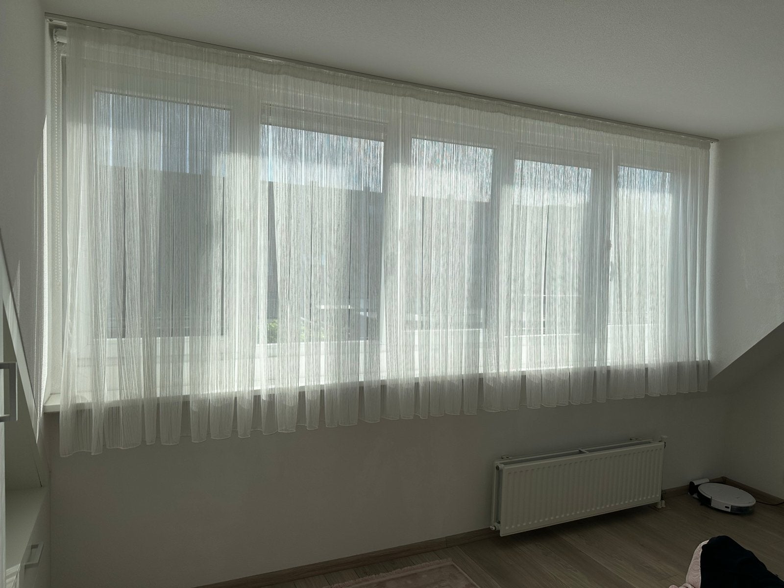 witte vitrage / half gordijn, Vitrage, 380 cm, Gebruikt, Wit
