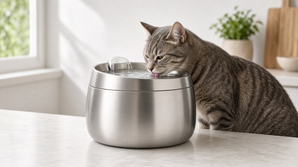 RVS drinkfontein kat/hond 2,2 L - nieuw in doos, Dieren en Toebehoren, Ophalen of Verzenden, Nieuw