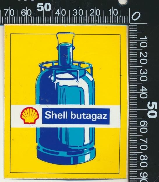 Sticker: Shell - Butagaz, Ophalen of Verzenden, Zo goed als nieuw, Bedrijf of Vereniging