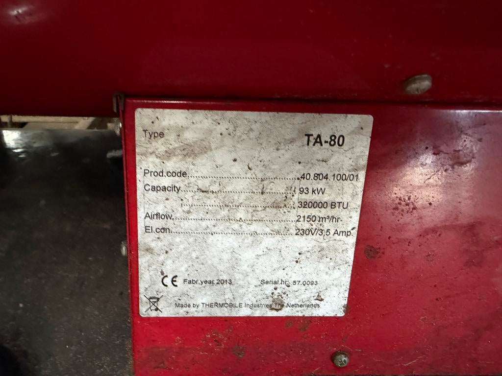 Thermobile TA 80 Dieselheater - Werkend, Ophalen