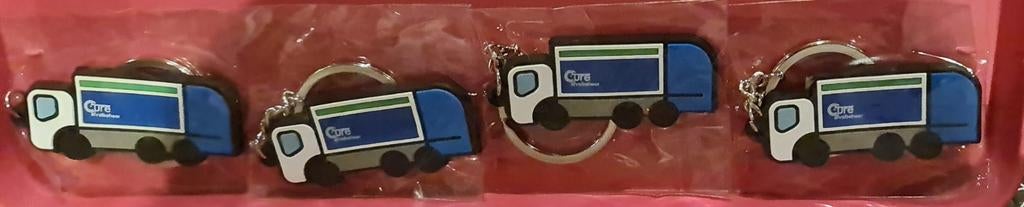 4 unieke Cure Vrachtwagen Sleutelhangers in Plastic, Ophalen of Verzenden, Nieuw, Transport
