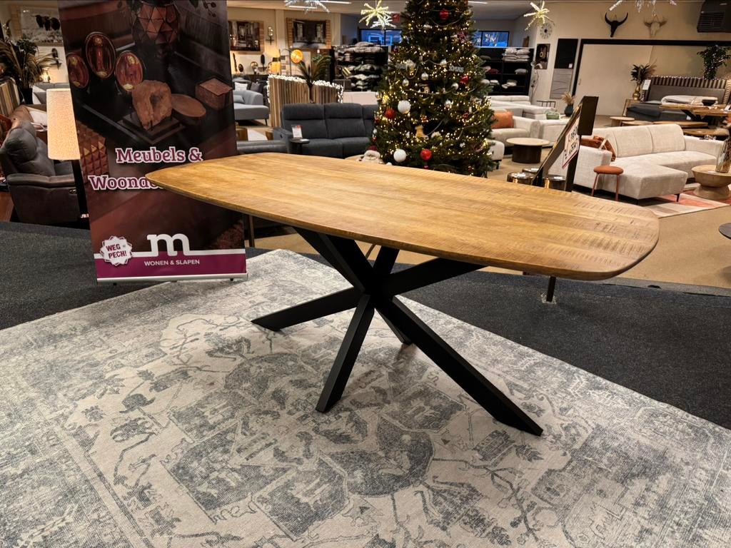 Eettafel Deens mangohout 180 Direct/Leverbaar/Enschede E6048, Overige houtsoorten, Nieuw, Vijf personen of meer, 150 tot 200 cm