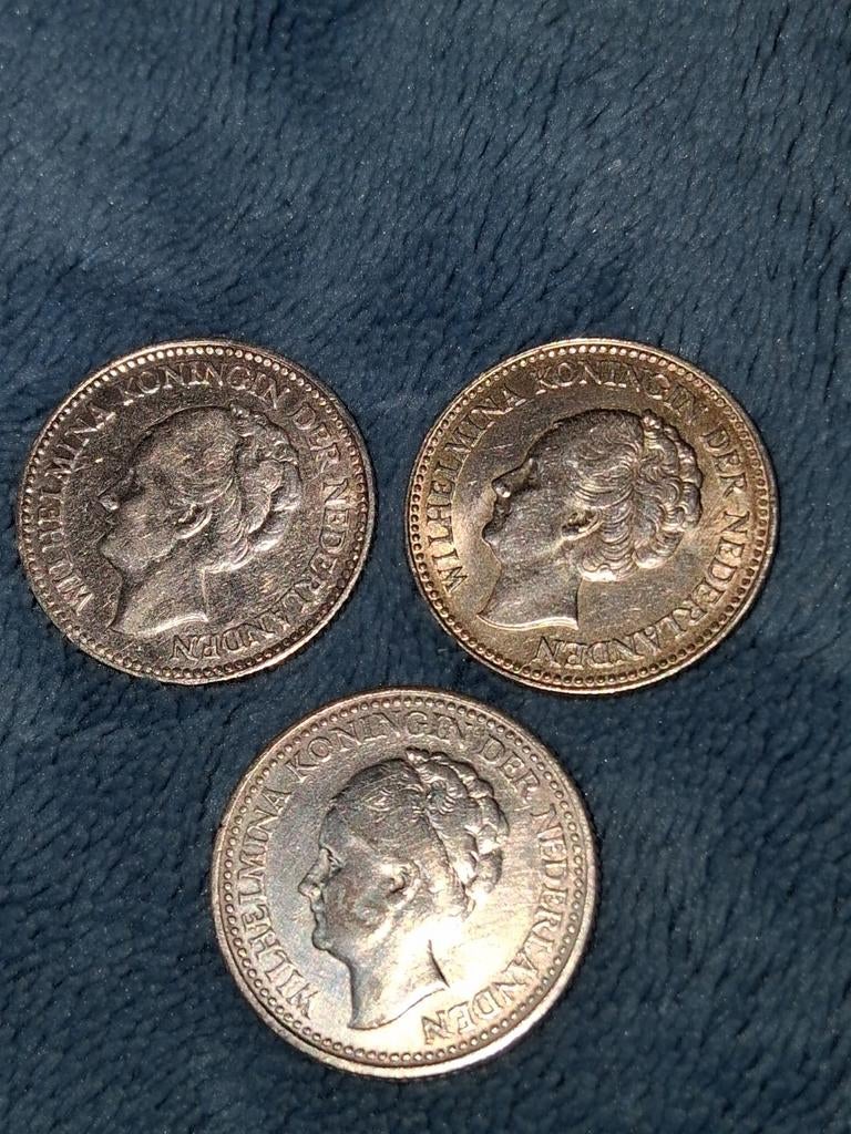 Halve gulden munt 1921 1925 en 25 cent uit 1919, Ophalen of Verzenden, Noord-Amerika