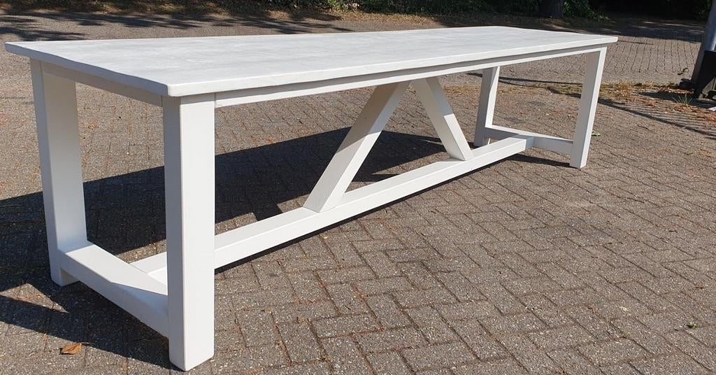 Eettafel 300cm wit, ook kleiner en groter!, Huis en Inrichting, Tafels | Eettafels, Vijf personen of meer, Grenenhout, Rechthoekig