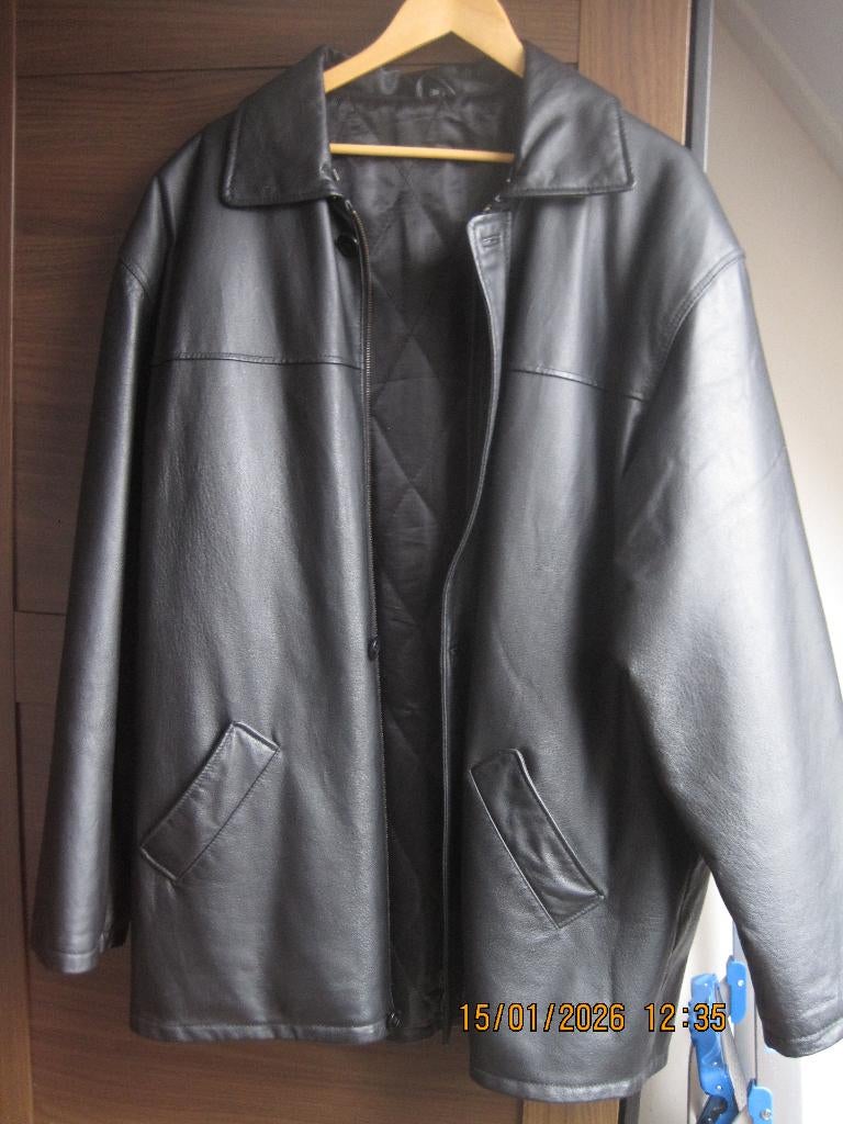 LEREN DRIEKWART HERENJAS maat 58, BIEDEN vanaf €95,00!!!!!!!, Replace Button Kit, Zwart, Ophalen of Verzenden, Maat 56/58 (XL)