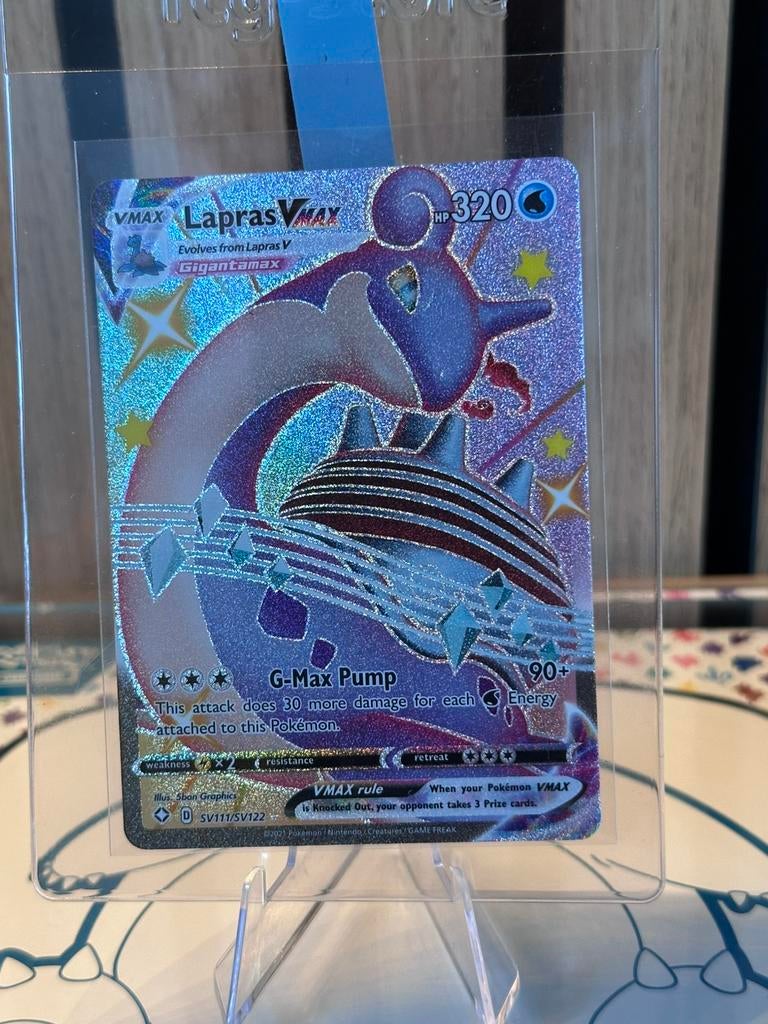 Pokémon TCG – Lapras VMAX SV111/SV122, Ophalen of Verzenden, Zo goed als nieuw, Losse kaart