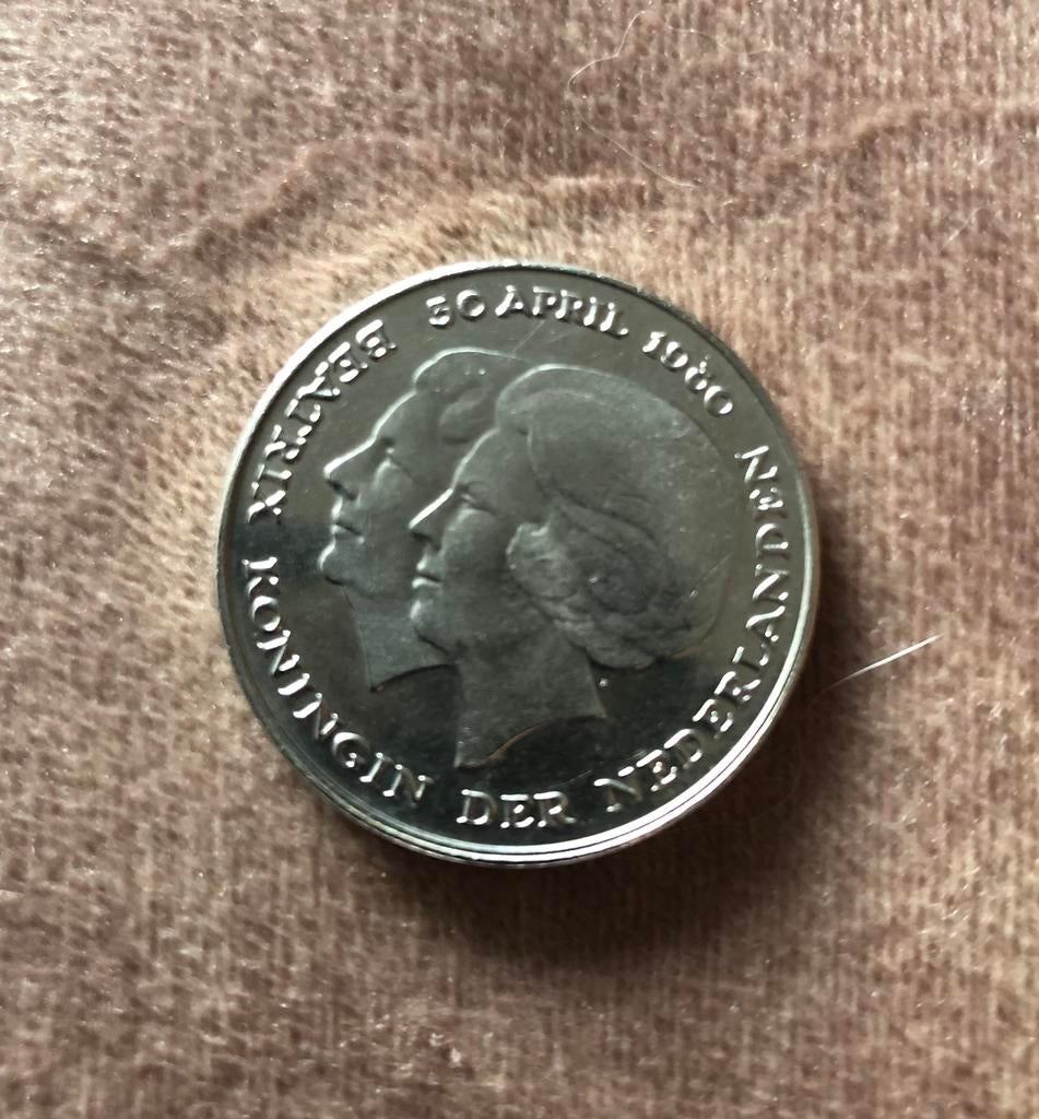 Rijksdaalder dubbele kop 1980, Ophalen of Verzenden, Koningin Juliana, 2½ gulden