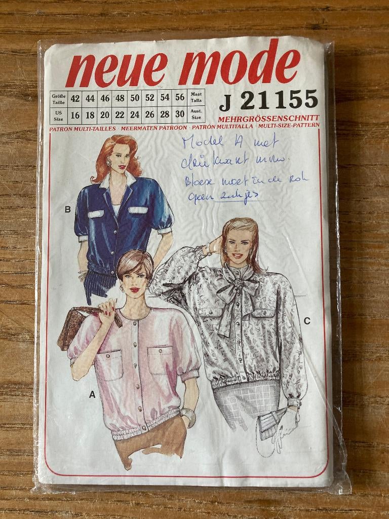 Neue Mode naaipatroon kledingpatroon blouse (maat 42-56), Overige merken, Overige typen, Vrouw, Ophalen of Verzenden