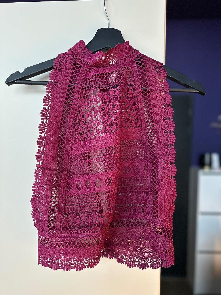 Top kant rood bordeaux Hunkemöller Doutzen’s Stories maat S, Verzenden, Nieuw, Hunkemöller, Rood