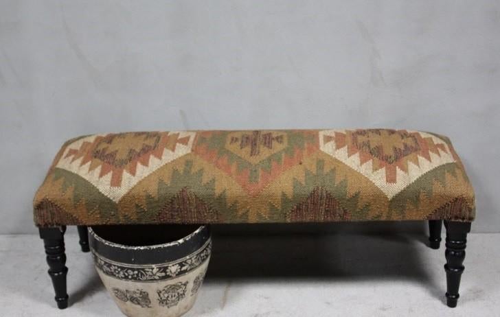 Vintage Style Sofa Oosterse Kelim Bank Hocker Landelijk Boho, Werelds Landelijk Kleurrijk Vintage Boho Style Oosters Uniek, Minder dan 50 cm