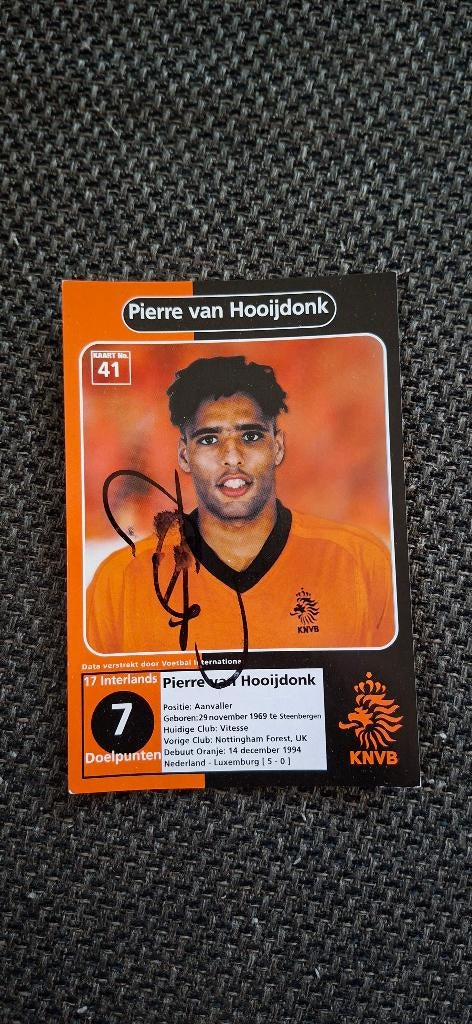 Spelerskaart + handtekening Pierre van Hooijdonk # Feyenoord, Ophalen of Verzenden, Nieuw, Feyenoord, Spelerskaart