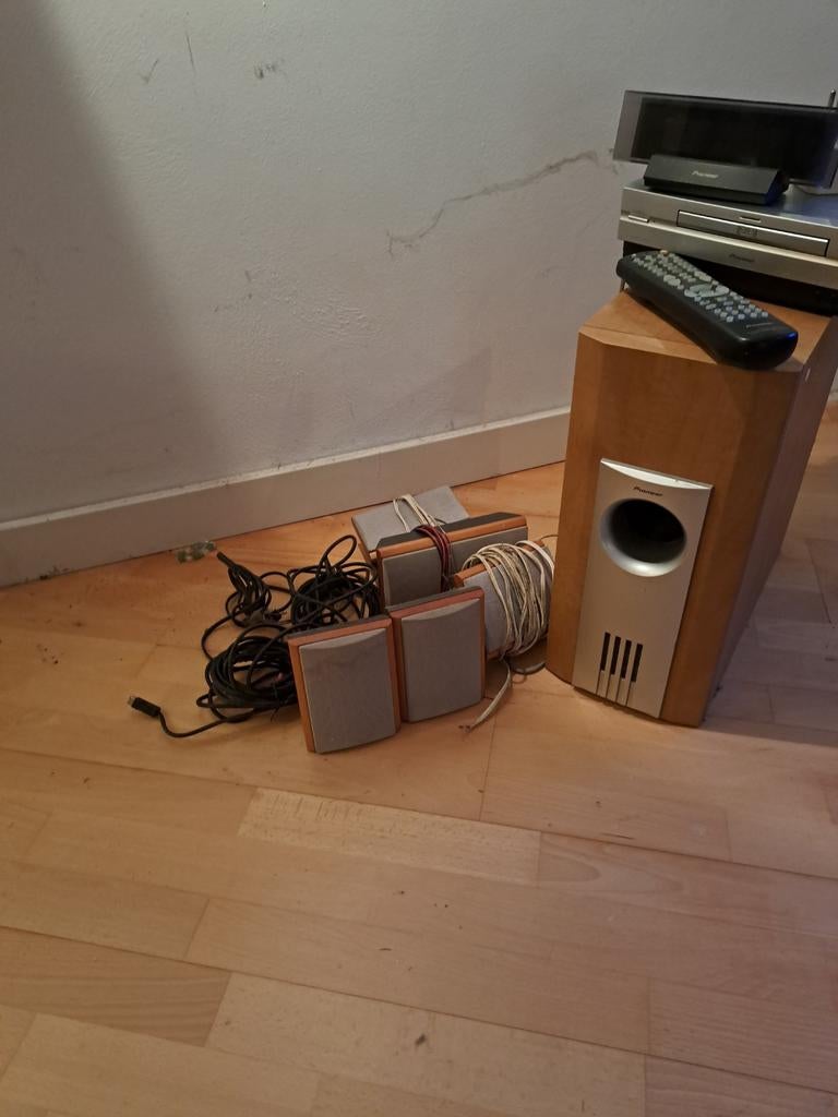 Pioneer subwoofer met 5 kleine speakers, Audio, Tv en Foto, Home Cinema-sets, Ophalen of Verzenden, Gebruikt, 5.1-systeem, Pioneer
