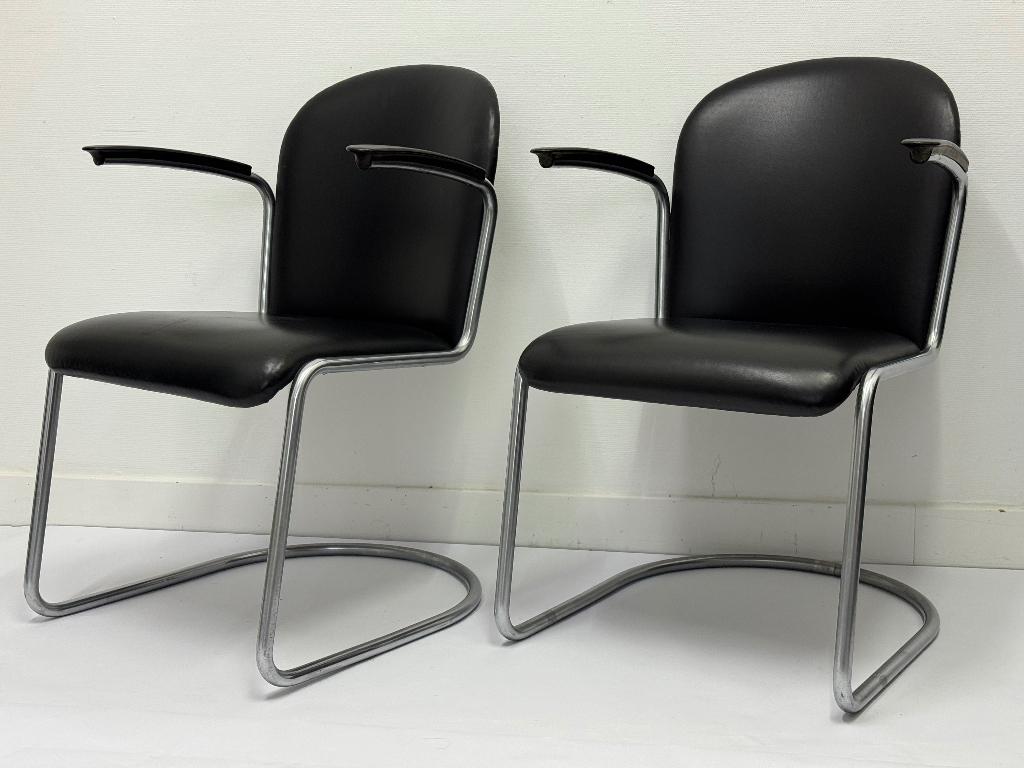 2 vintage Gispen 413 fauteuils, Ophalen, Gebruikt, Minder dan 75 cm, Vintage