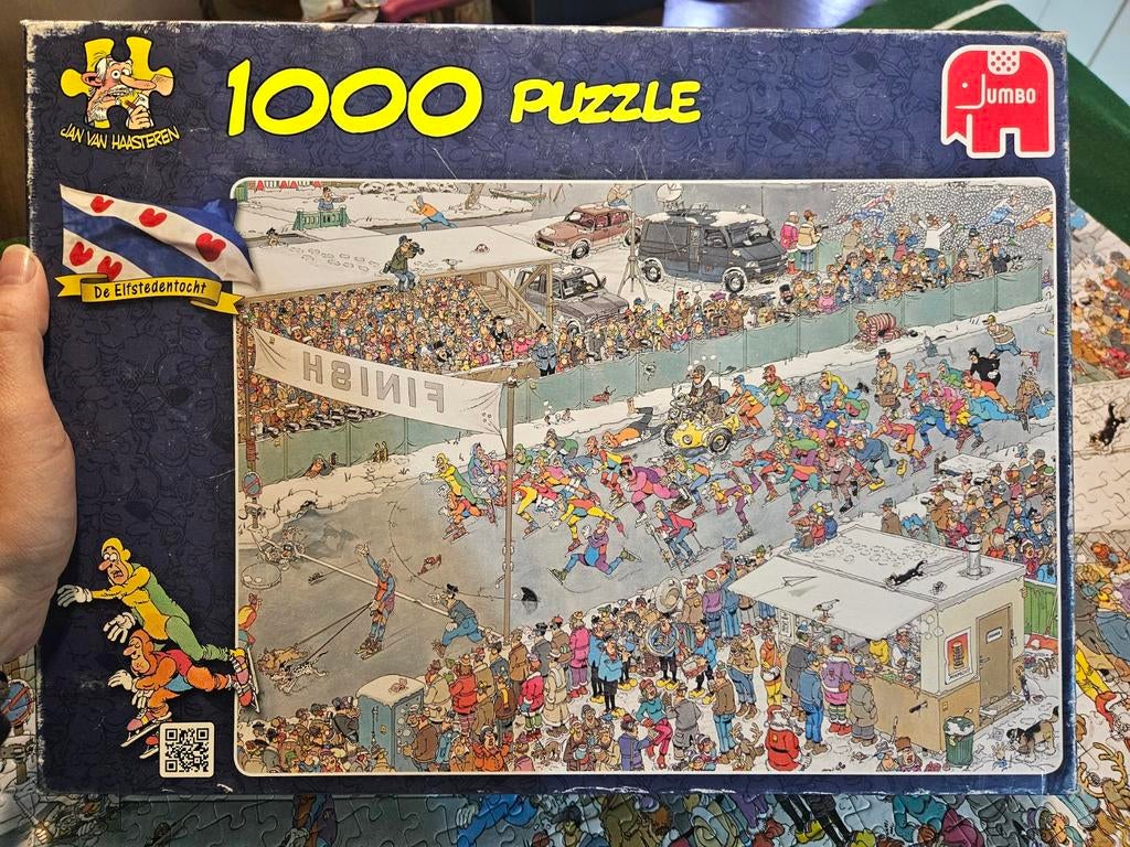 Jan van Haasteren - Elfstedentocht - 1000 stukjes, Ophalen of Verzenden, 500 t/m 1500 stukjes, Gebruikt, Legpuzzel