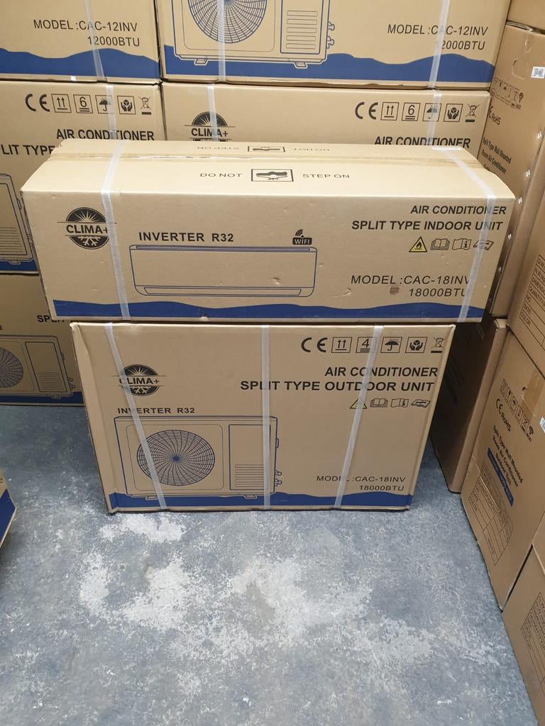 Clima+ split airco 12000btu, warmtepomp,wifi,leidingset,3d, Witgoed en Apparatuur, Airco's, Nieuw, Wandairco, 100 m³ of groter