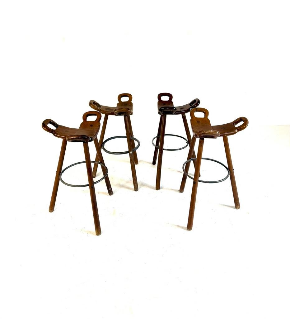4x vintage Marbella barkruk, Conoform ‘60, Huis en Inrichting, Barkrukken, Met voetsteun, 60 tot 90 cm, Ophalen of Verzenden, Zo goed als nieuw