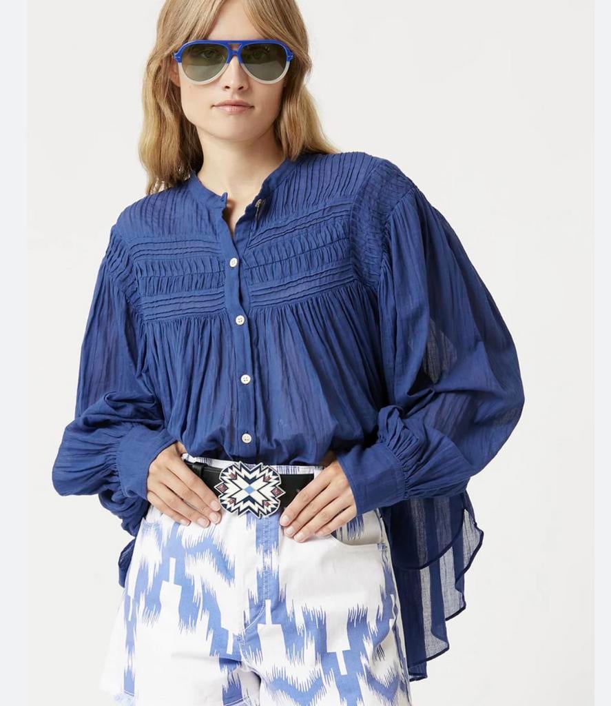 Blouse Blauw Plalia Isabel Marant Étoile mt38, Kleding | Dames, Blouses en Tunieken, Verzenden, Zo goed als nieuw, Maat 36 (S)