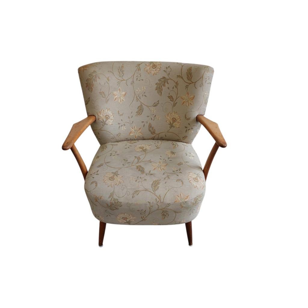 2 x vintage cocktail stoel, arm chair (setprijs), Ophalen, Gebruikt, 75 tot 100 cm, Stof