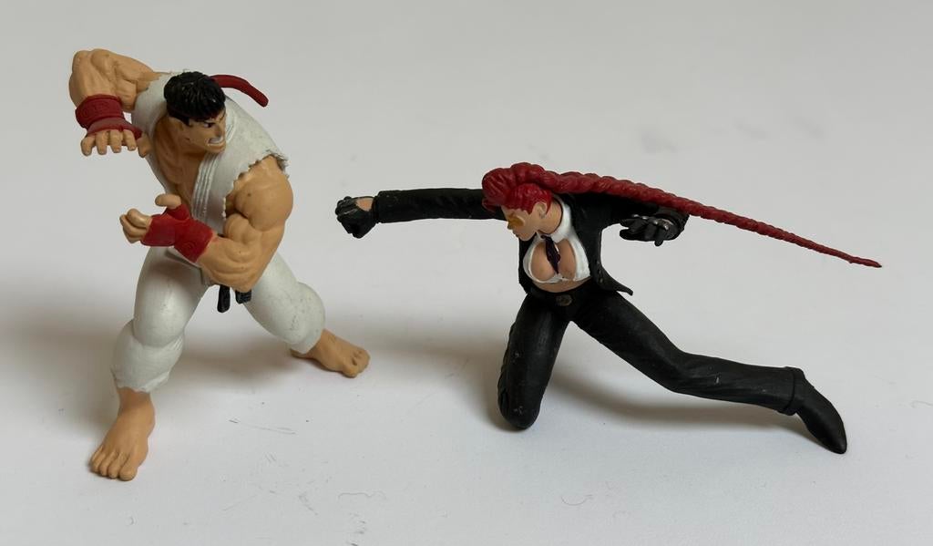 Streetfighter IV Crimson Viper vs Ryu mini figure (7,5 cm), Verzamelen, Ophalen of Verzenden, Gebruikt
