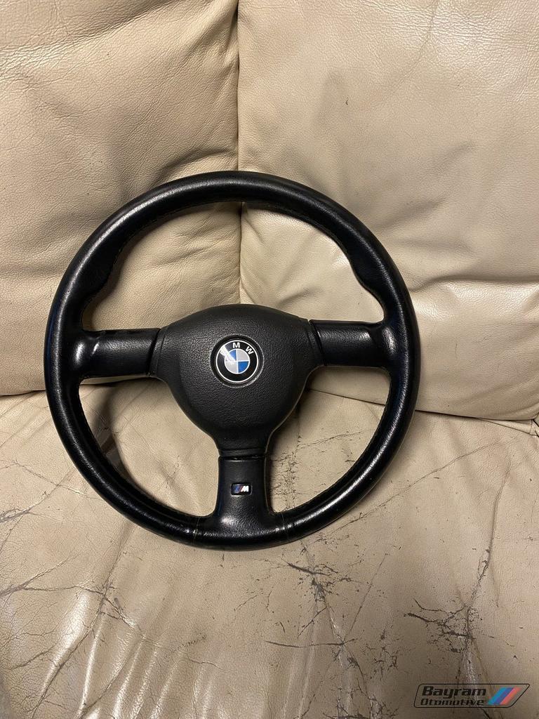 Bmw E30 mtech 2 stuur zwart lederen sportstuur e34 E32 mtech, Auto-onderdelen, Besturing, Ophalen, Gebruikt, -, -