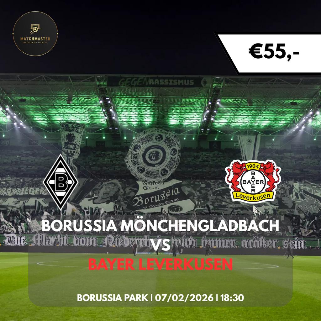 Tickets Borussia Monchengladbach - Leverkusen (Nordkurve), Tickets en Kaartjes, Sport | Voetbal, Losse kaart, Drie personen of meer