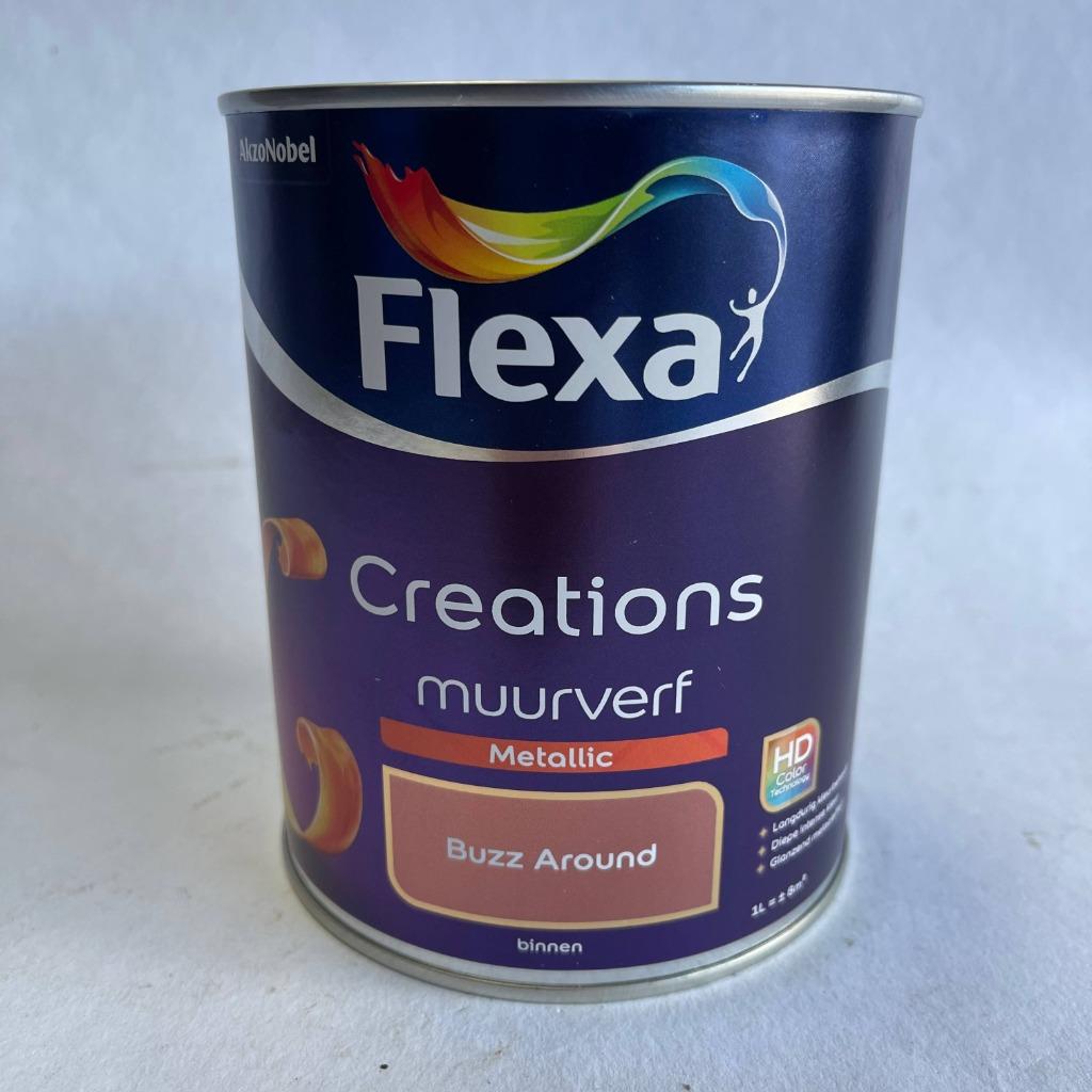 Flexa Creations Muurverf Buzz Around Metallic Rood 1L, Flexa, Flexa, Nieuw, Ophalen of Verzenden