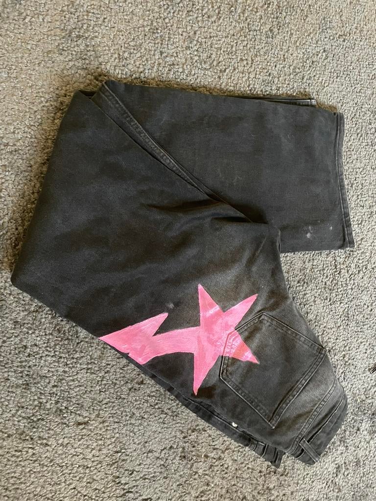Baggy broek roze flits ster, Ophalen of Verzenden, Gedragen, Overige kleuren, W27 (confectie 34) of kleiner