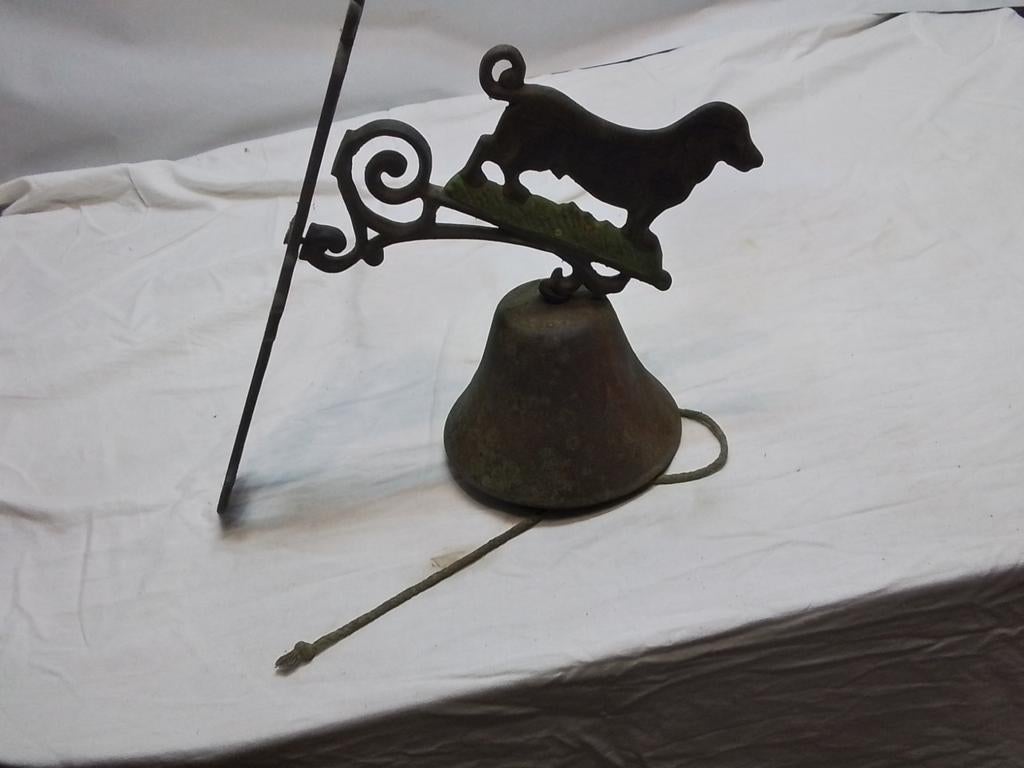 Koperen bel met hond, Ophalen of Verzenden