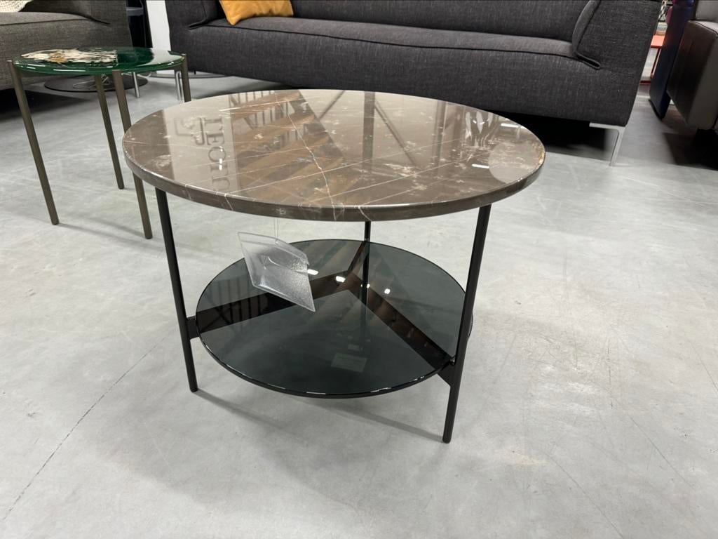 Showmodel Leolux Tampa Salontafel grijs Design Tafel Glas, Leolux, ., Nieuw, Ophalen of Verzenden