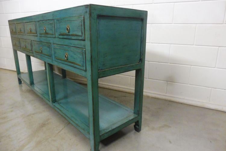 Foto 7 van Chinese Kast Side Table Kommode Turquoise