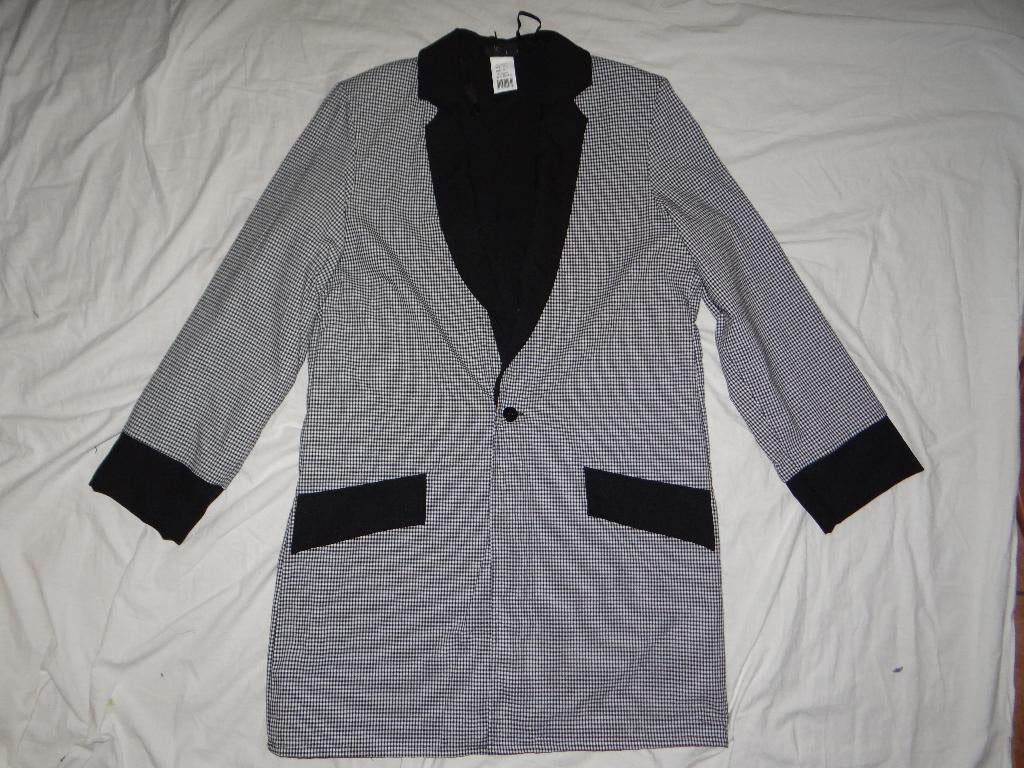 Leuke zwart/witte ROCK & ROLL/ROCKABILLY jas (1), Ophalen, Maat 52/54 (L), Carnaval, Nieuw
