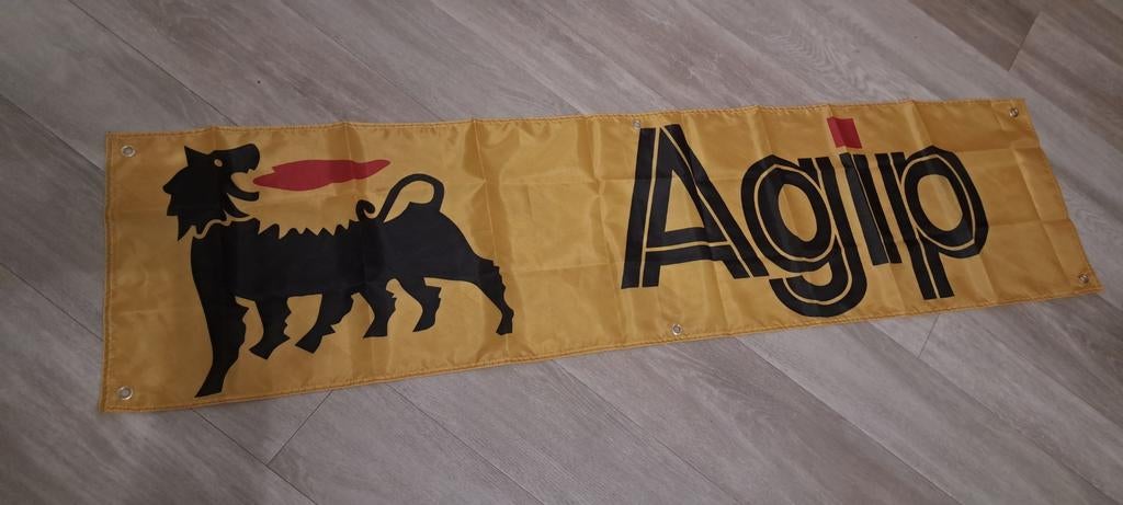 Garagebanner Agip 45x190cm., Ophalen of Verzenden