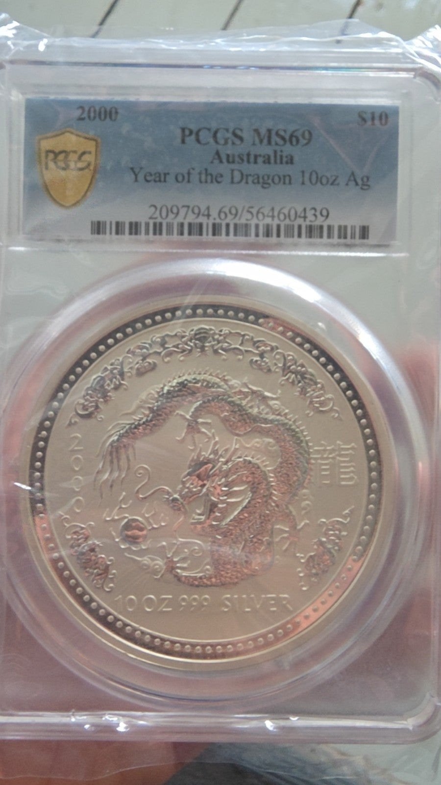 2000 Australische Lunar Draak 10 oz, Ophalen of Verzenden, Zilver