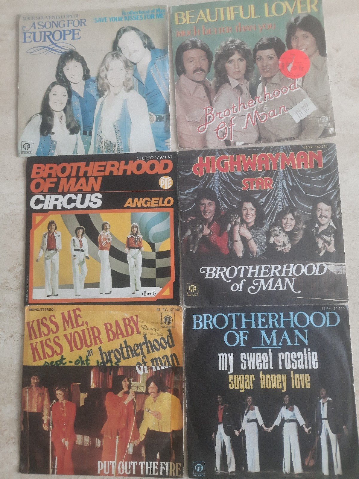 16x vinyl singels van Brotherhood of Man, Ophalen of Verzenden, Zo goed als nieuw, Overige formaten